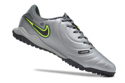 Nike Tiempo Legend 10 Academy TF Football Shoes - Silver/Grey/Yellow