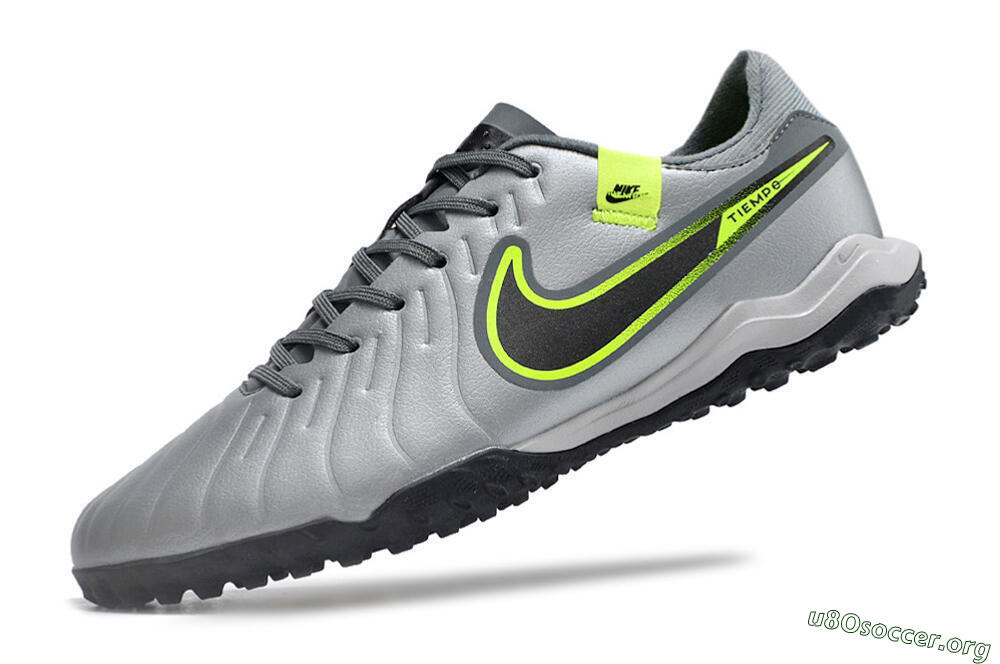 Nike Tiempo Legend 10 Academy TF Football Shoes - Silver/Grey/Yellow 5