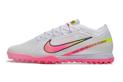 Nike Air Zoom Mercurial Vapor 15 Elite TF Football Shoes - White/Pink/Black/Green