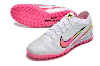 Nike Air Zoom Mercurial Vapor 15 Elite TF Football Shoes - White/Pink/Black/Green