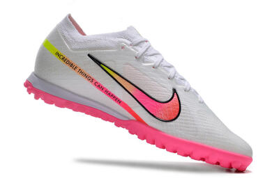 Nike Air Zoom Mercurial Vapor 15 Elite TF Football Shoes - White/Pink/Black/Green