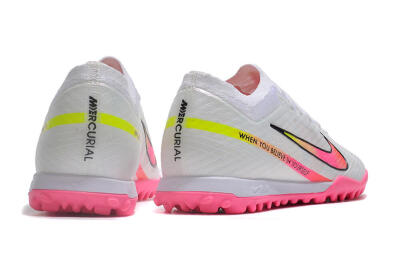 Nike Air Zoom Mercurial Vapor 15 Elite TF Football Shoes - White/Pink/Black/Green