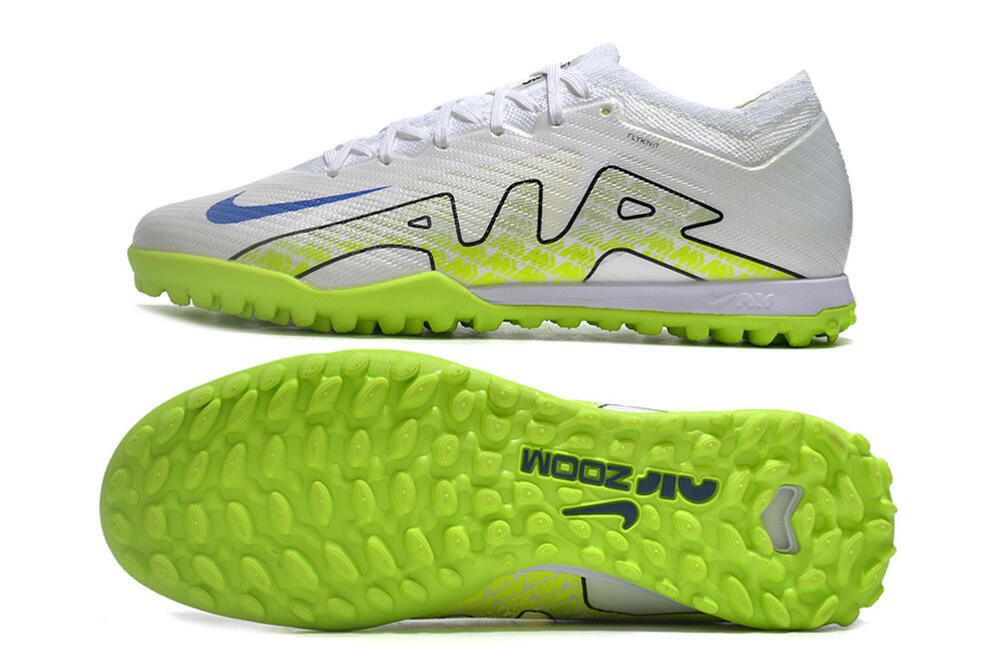 Nike Air Zoom Mercurial Vapor 15 Elite TF Football Shoes - White/Blue/Yellow 1