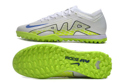 Nike Air Zoom Mercurial Vapor 15 Elite TF Football Shoes - White/Blue/Yellow