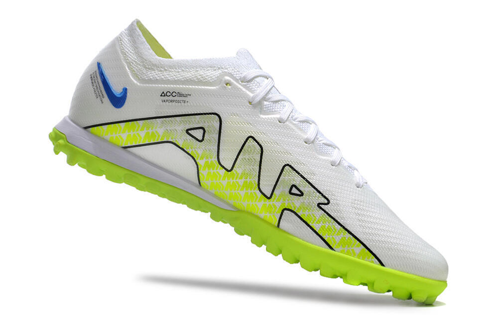 Nike Air Zoom Mercurial Vapor 15 Elite TF Football Shoes - White/Blue/Yellow 4