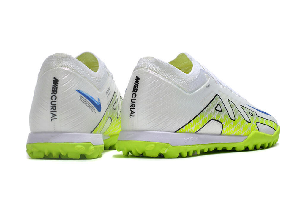 Nike Air Zoom Mercurial Vapor 15 Elite TF Football Shoes - White/Blue/Yellow 6