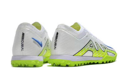 Nike Air Zoom Mercurial Vapor 15 Elite TF Football Shoes - White/Blue/Yellow