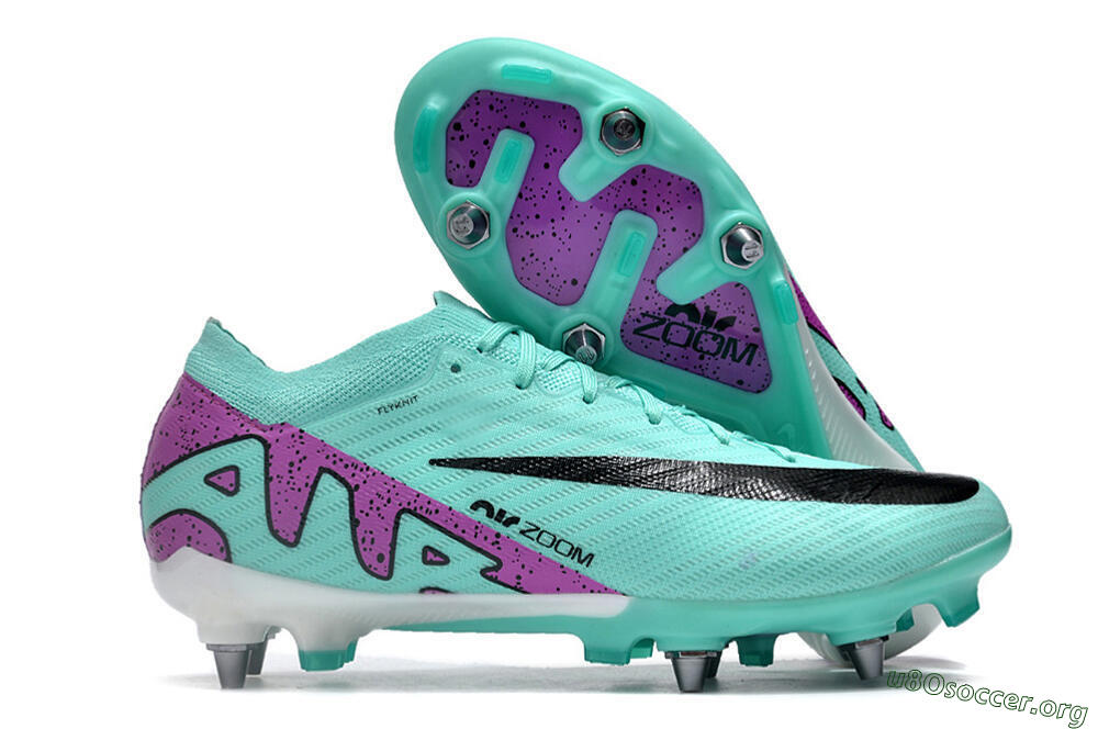Nike Air Zoom Mercurial Vapor 15 Elite SG Football Boots - Turquoise/Black/White/Purple 2