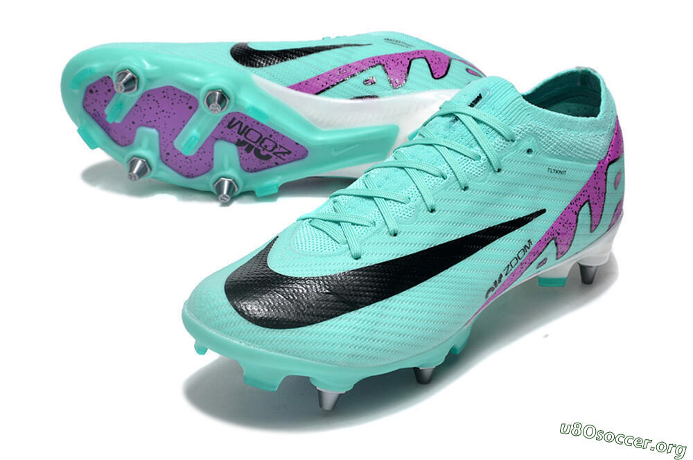 Nike Air Zoom Mercurial Vapor 15 Elite SG Football Boots - Turquoise/Black/White/Purple 0