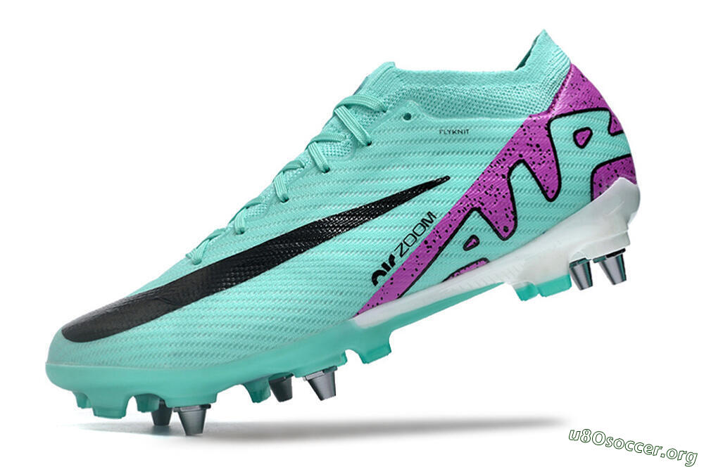 Nike Air Zoom Mercurial Vapor 15 Elite SG Football Boots - Turquoise/Black/White/Purple 5