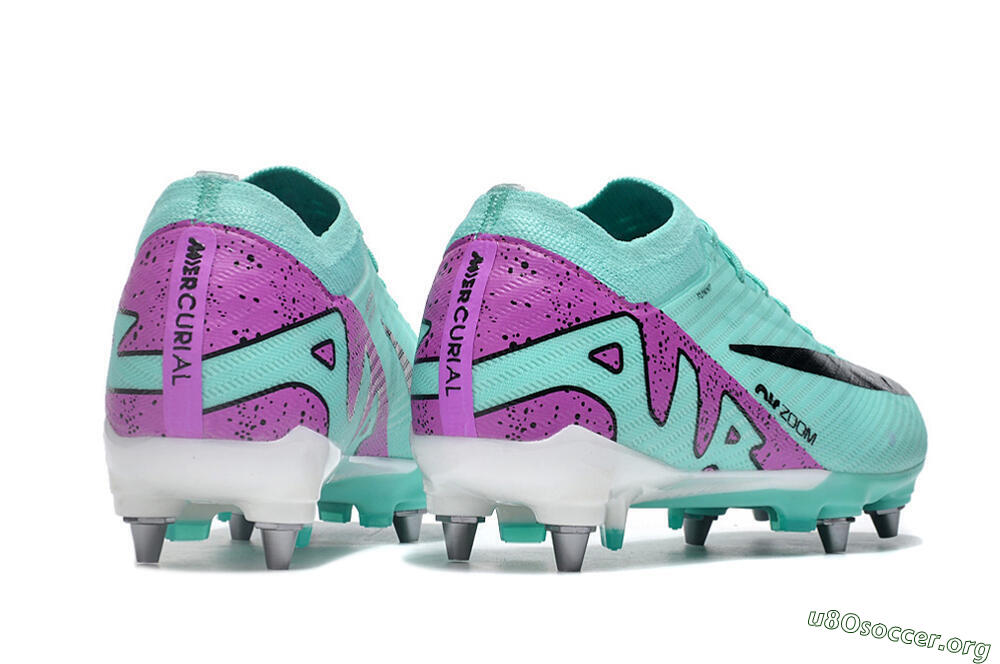 Nike Air Zoom Mercurial Vapor 15 Elite SG Football Boots - Turquoise/Black/White/Purple 6