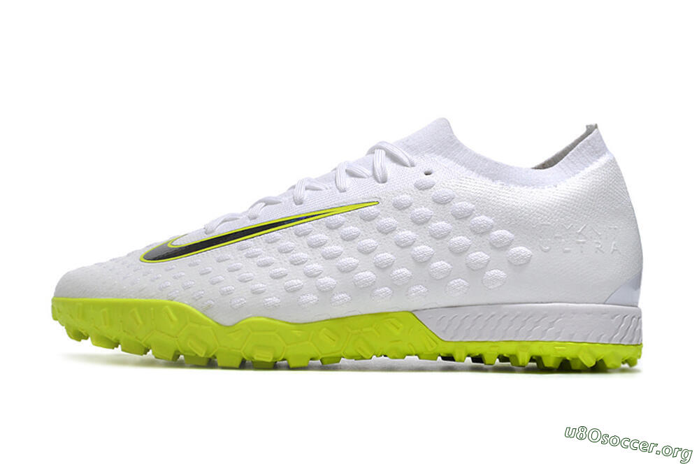 Nike Phantom Ultra Venom TF Football Shoes - White/Yellow/Black 3