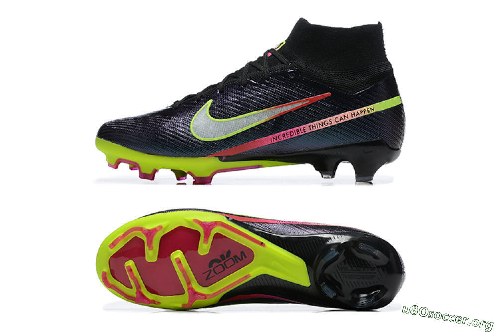 Nike Air Zoom Mercurial Superfly 9 Elite FG Football Boots - Black/Silver/Yellow/Pink 1