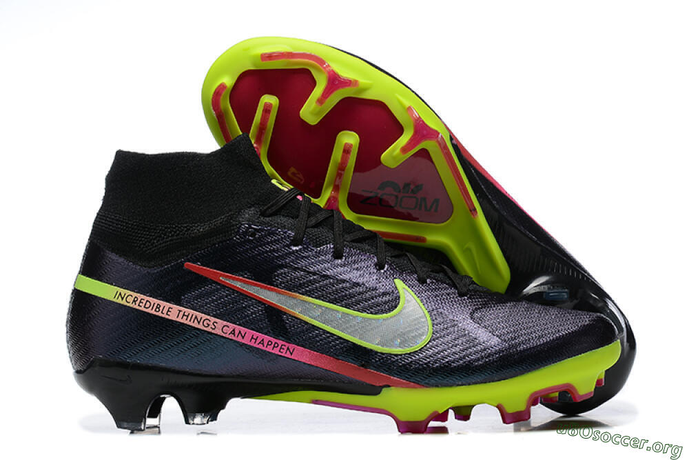 Nike Air Zoom Mercurial Superfly 9 Elite FG Football Boots - Black/Silver/Yellow/Pink 2