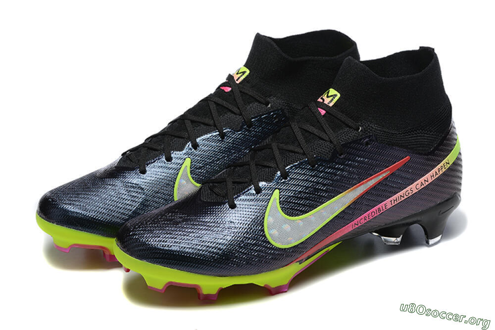 Nike Air Zoom Mercurial Superfly 9 Elite FG Football Boots - Black/Silver/Yellow/Pink 5