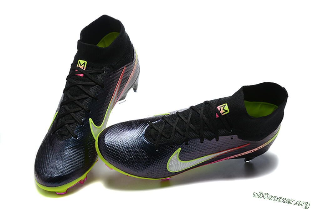 Nike Air Zoom Mercurial Superfly 9 Elite FG Football Boots - Black/Silver/Yellow/Pink 6