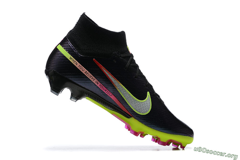 Nike Air Zoom Mercurial Superfly 9 Elite FG Football Boots - Black/Silver/Yellow/Pink 7