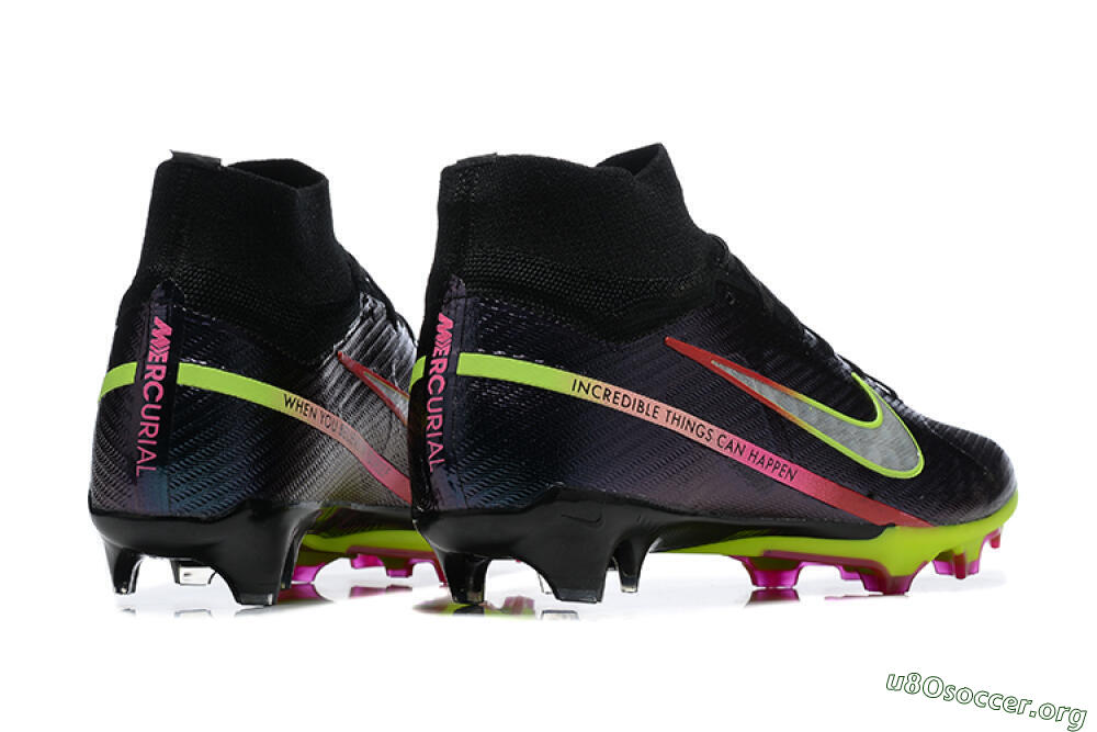 Nike Air Zoom Mercurial Superfly 9 Elite FG Football Boots - Black/Silver/Yellow/Pink 9