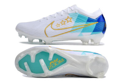 Nike Air Zoom Mercurial Vapor 15 Elite FG Football Boots - White/Blue/Gold