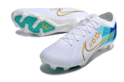 Nike Air Zoom Mercurial Vapor 15 Elite FG Football Boots - White/Blue/Gold