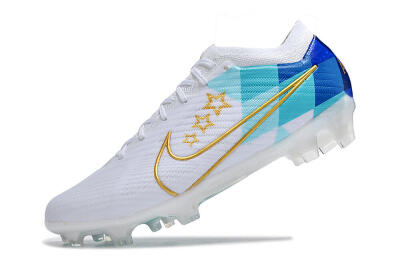 Nike Air Zoom Mercurial Vapor 15 Elite FG Football Boots - White/Blue/Gold