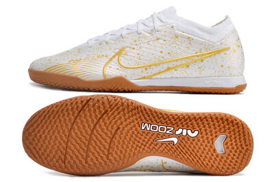 Nike Air Zoom Mercurial Vapor 15 Elite IC Football Shoes - White/Gold/Brown