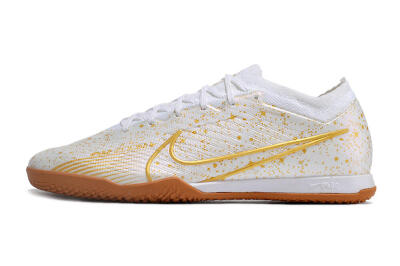 Nike Air Zoom Mercurial Vapor 15 Elite IC Football Shoes - White/Gold/Brown