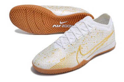 Nike Air Zoom Mercurial Vapor 15 Elite IC Football Shoes - White/Gold/Brown