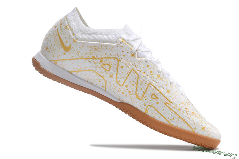 Nike Air Zoom Mercurial Vapor 15 Elite IC Football Shoes - White/Gold/Brown 4