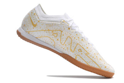 Nike Air Zoom Mercurial Vapor 15 Elite IC Football Shoes - White/Gold/Brown