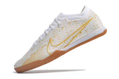 Nike Air Zoom Mercurial Vapor 15 Elite IC Football Shoes - White/Gold/Brown