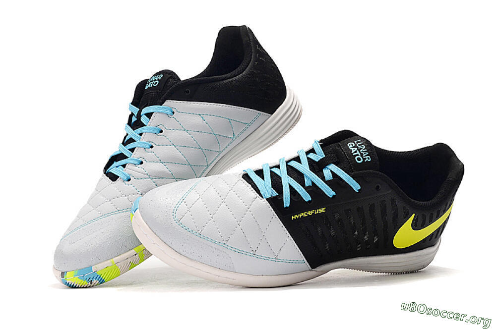 Nike Lunar Gato 2 IC Football Shoes - Black/Blue/Yellow 0