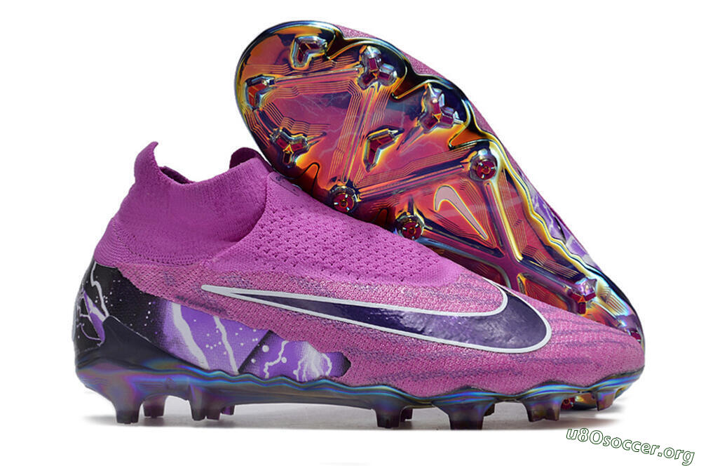 Nike Phantom GX DF Elite FG Football Boots - Purple/Black/White/Gold 2