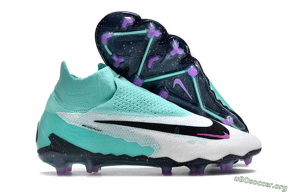 Nike Phantom GX Elite DF FG Football Boots - White/Purple/Jade 2