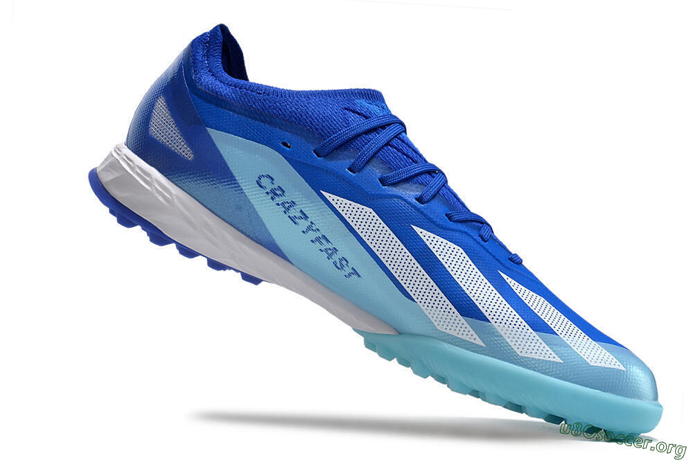 Adidas X Crazyfast.1 TF Football Shoes - Blue/Silver/White 4