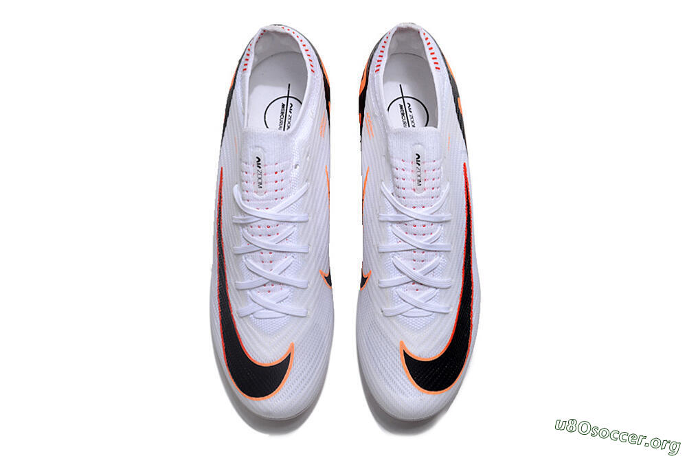 Nike Air Zoom Mercurial Vapor 15 Elite FG Football Boots - White/Orange/Black 4