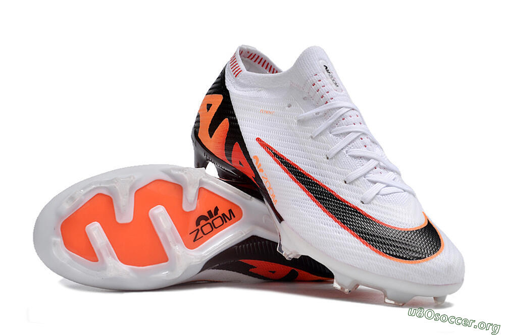 Nike Air Zoom Mercurial Vapor 15 Elite FG Football Boots - White/Orange/Black 0