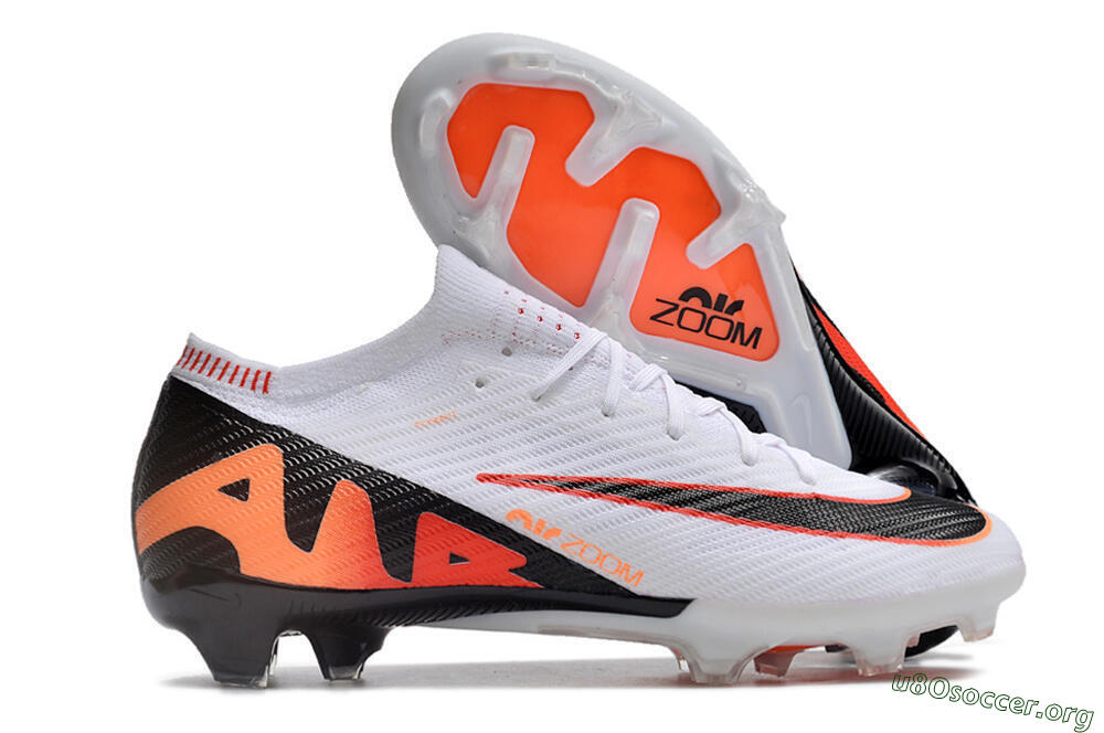 Nike Air Zoom Mercurial Vapor 15 Elite FG Football Boots - White/Orange/Black 2