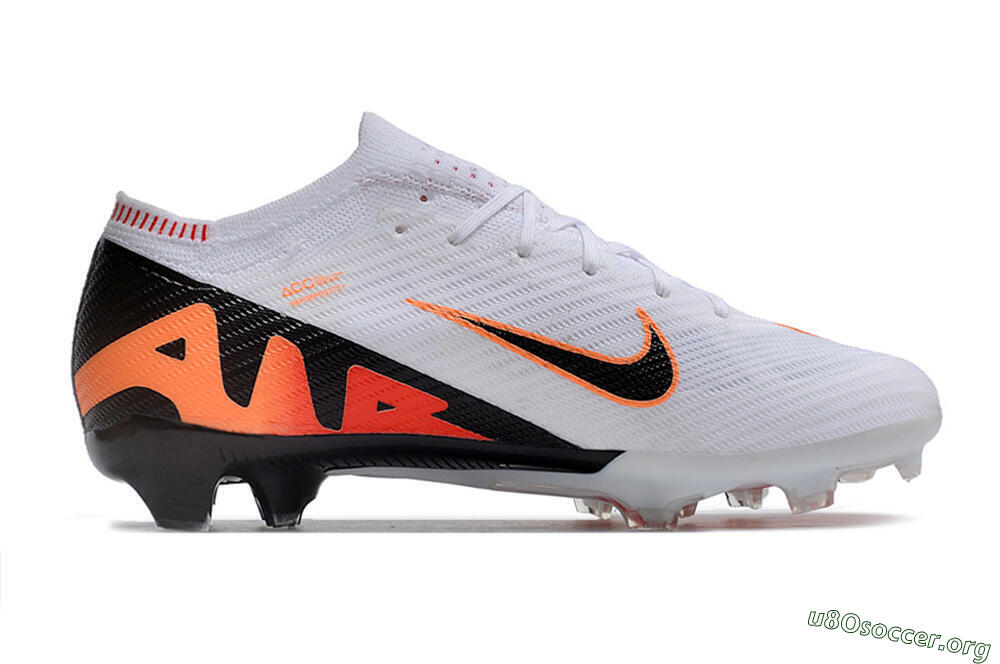 Nike Air Zoom Mercurial Vapor 15 Elite FG Football Boots - White/Orange/Black 7