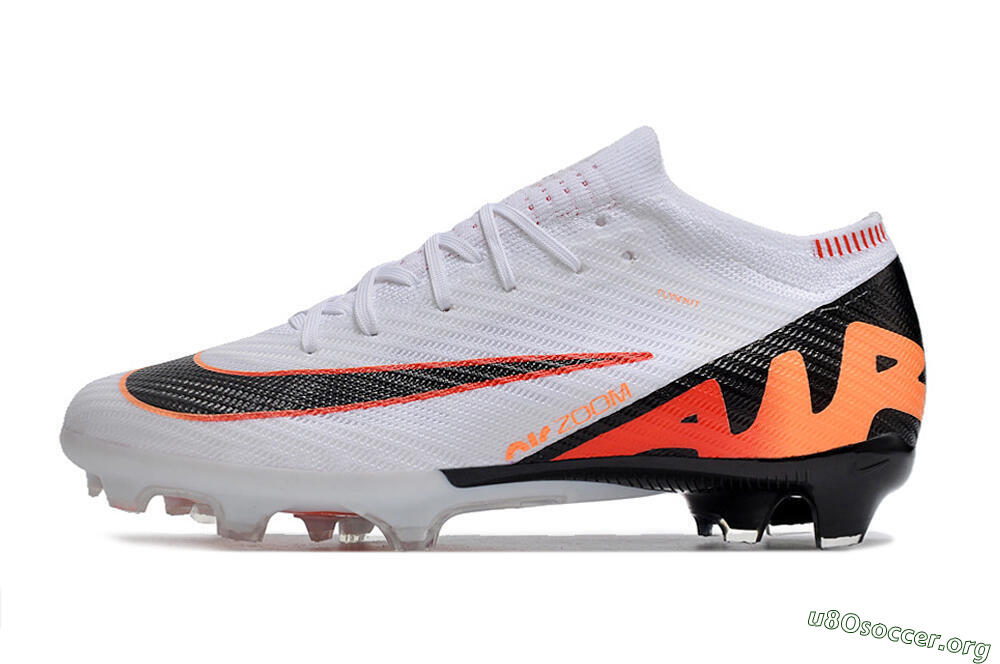 Nike Air Zoom Mercurial Vapor 15 Elite FG Football Boots - White/Orange/Black 3