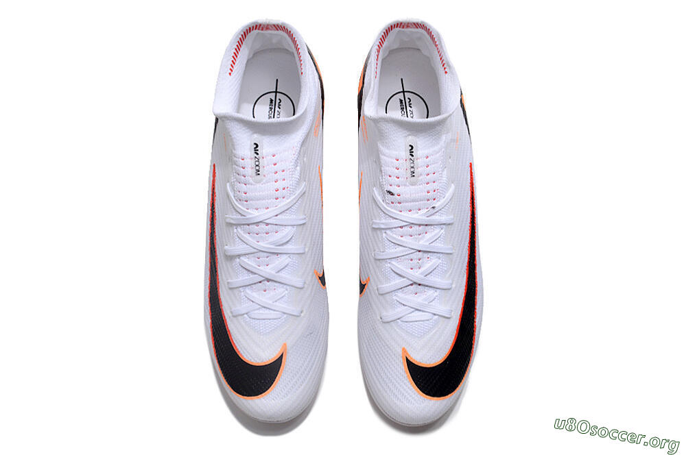 Nike Air Zoom Mercurial Superfly 9 Elite FG Football Boots - White/Orange/Black 7