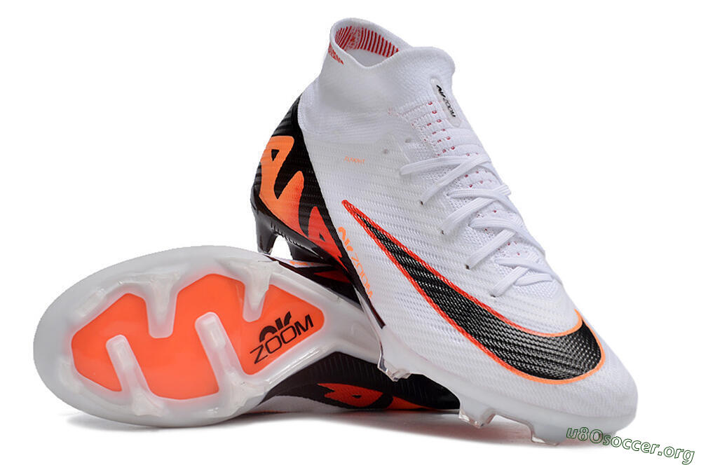 Nike Air Zoom Mercurial Superfly 9 Elite FG Football Boots - White/Orange/Black 0