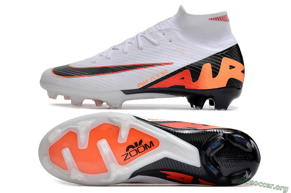 Nike Air Zoom Mercurial Superfly 9 Elite FG Football Boots - White/Orange/Black 1