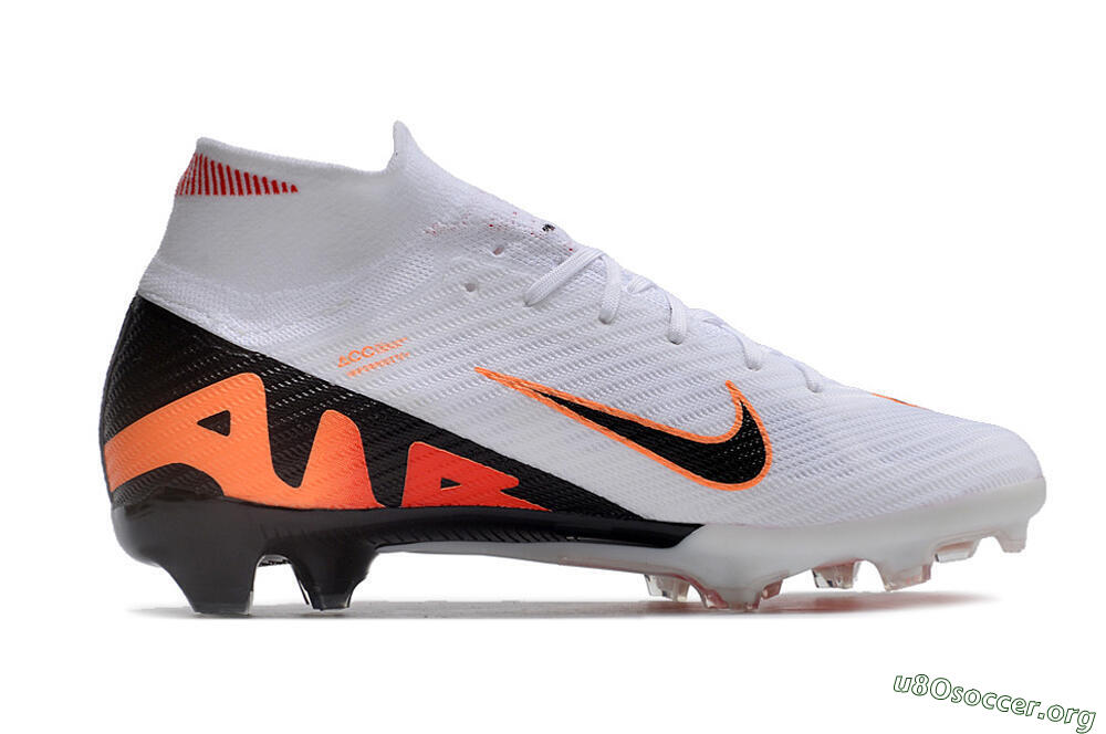 Nike Air Zoom Mercurial Superfly 9 Elite FG Football Boots - White/Orange/Black 6