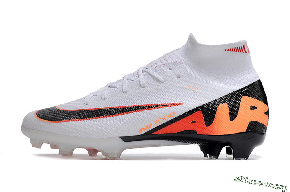 Nike Air Zoom Mercurial Superfly 9 Elite FG Football Boots - White/Orange/Black 3