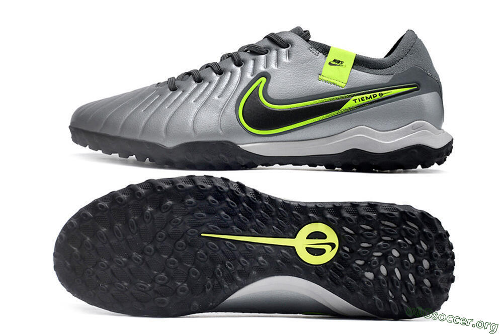 Nike Tiempo Legend X Pro TF Football Shoes - Silver/Black/Yellow 1