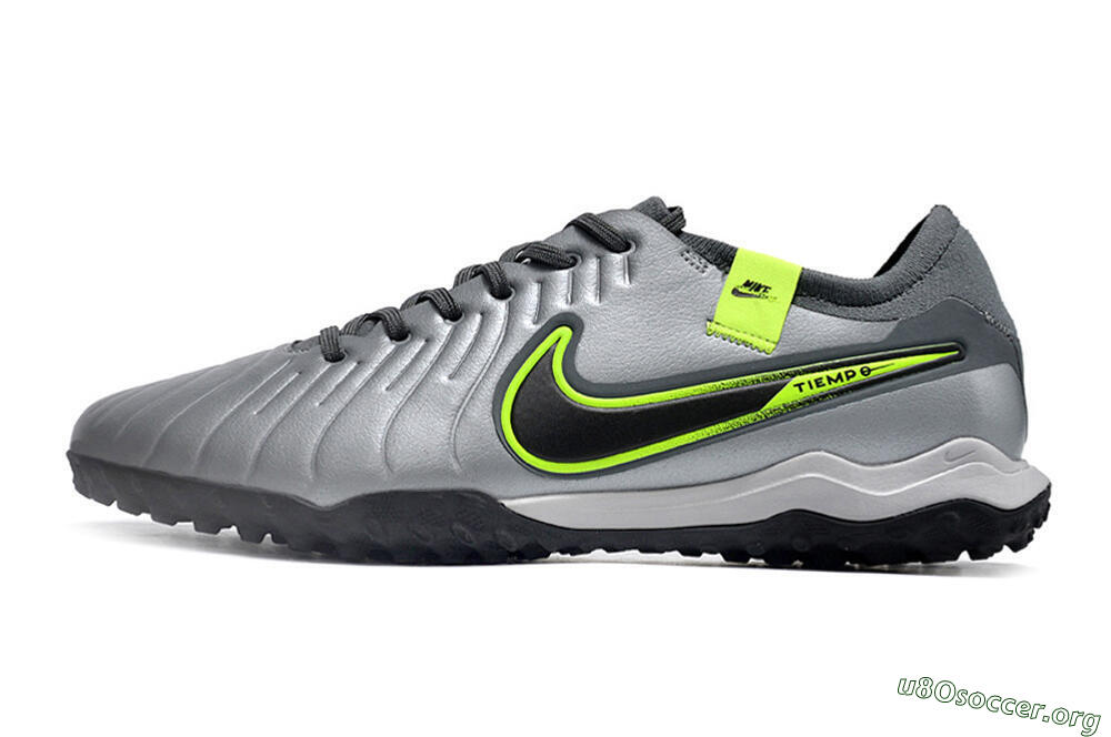 Nike Tiempo Legend X Pro TF Football Shoes - Silver/Black/Yellow 3