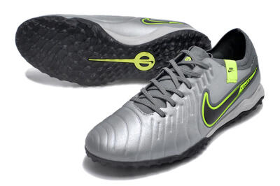 Nike Tiempo Legend X Pro TF Football Shoes - Silver/Black/Yellow