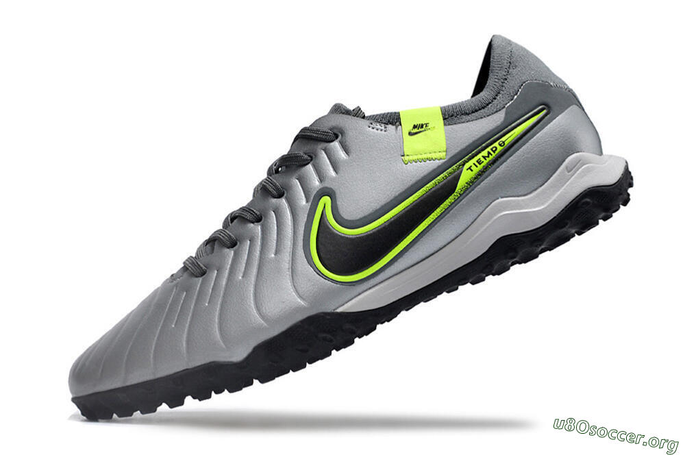 Nike Tiempo Legend X Pro TF Football Shoes - Silver/Black/Yellow 5