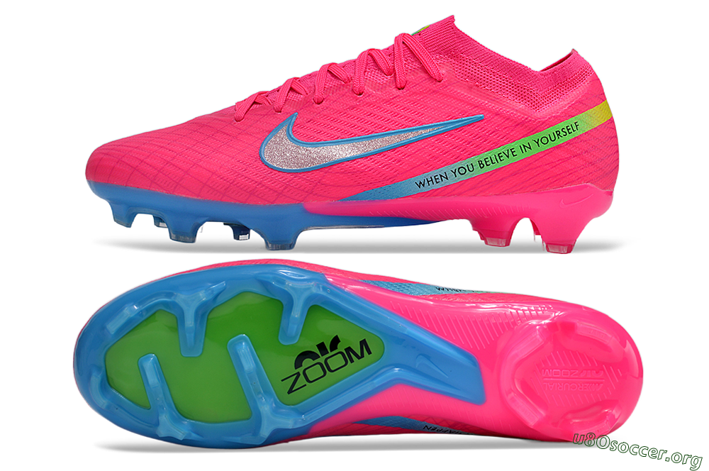Nike Air Zoom Mercurial Vapor 15 Elite FG Football Boots - Pink/Silver/Blue 1